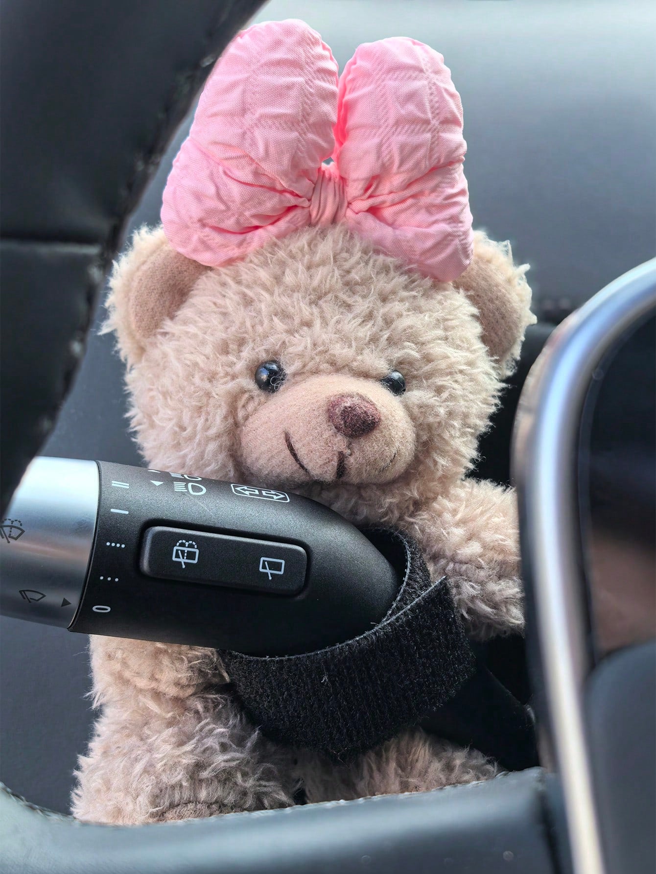 1pc Car Interior Decoration Cute Plush Bear Gear Guard Decoration Car Interior Decoration