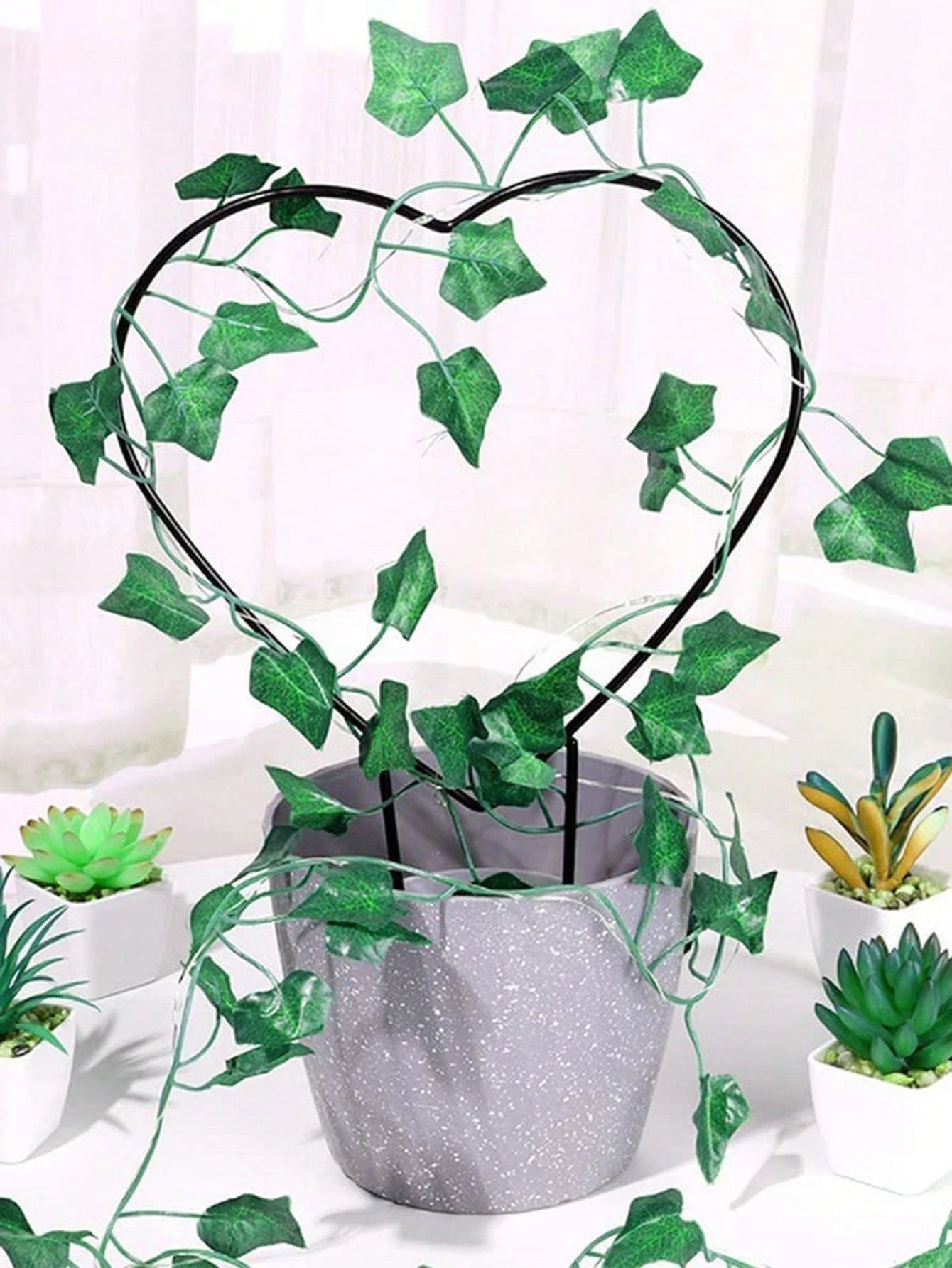 1pc Metal Garden Plant Trellis, Decorative Potted Plant Support Pole, Black Coated, Iron Climbing Plant Stand, Suitable For Flowers And Vegetables
