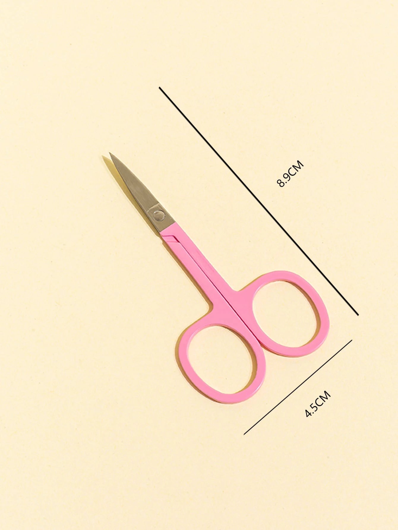 1pc Pink Handle Eyebrow Scissors, High Quality Nose Hair Trimmer, Facial Beauty Scissors For Brows, Ladies Eyelash Trimmer, Stainless Steel Brow & Beard Scissors, Handmade DIY Tool, Grooming Beauty Ma