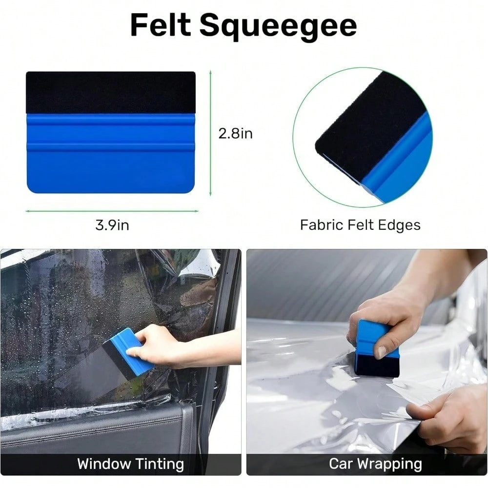 24 Pcs Window Tint Kit, Vinyl Wrap Tool Kit- Professional Window Tint Tools & Squeegee For Vinyl- Complete Car Wrap Kit For Car Wrap, Stained Glass Window Film, Wallpaper, Water Blades Tool