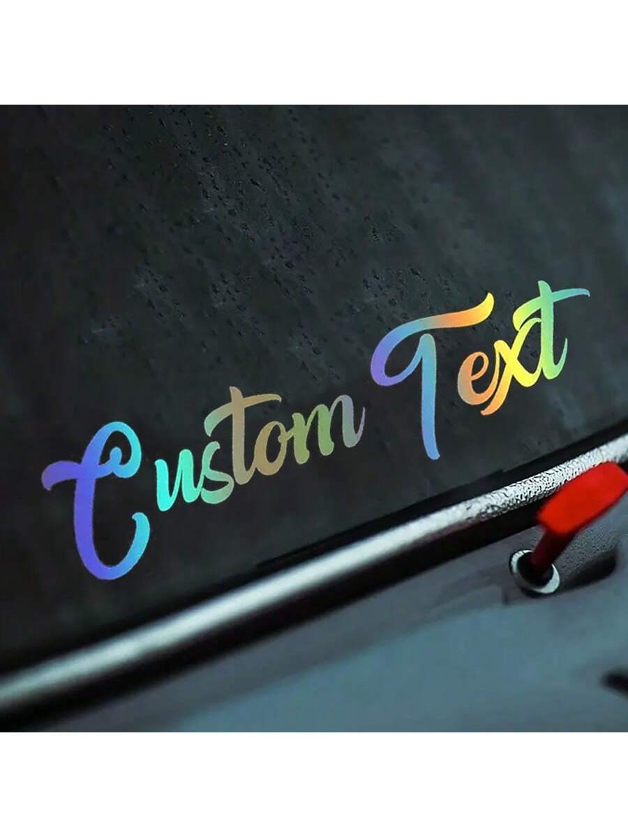 2pcs Customized Text Content Name Car Stickers, Universal For Men & Women, Essential Car Exterior Accessories, Compatible With BMW, Mercedes-Benz, Audi, And More, Available In White, Black, Pink, Red
