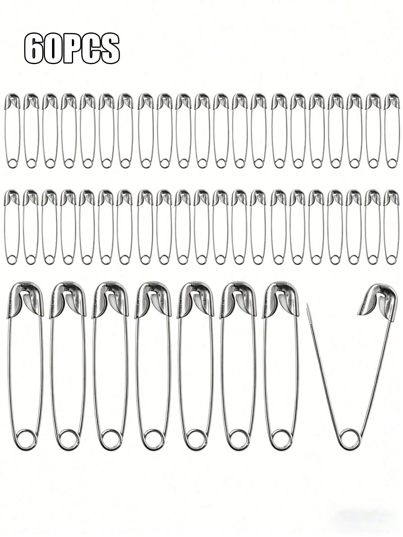 60pcs Stainless Steel Safety Pins, DIY Jewelry Making Craft Supplies