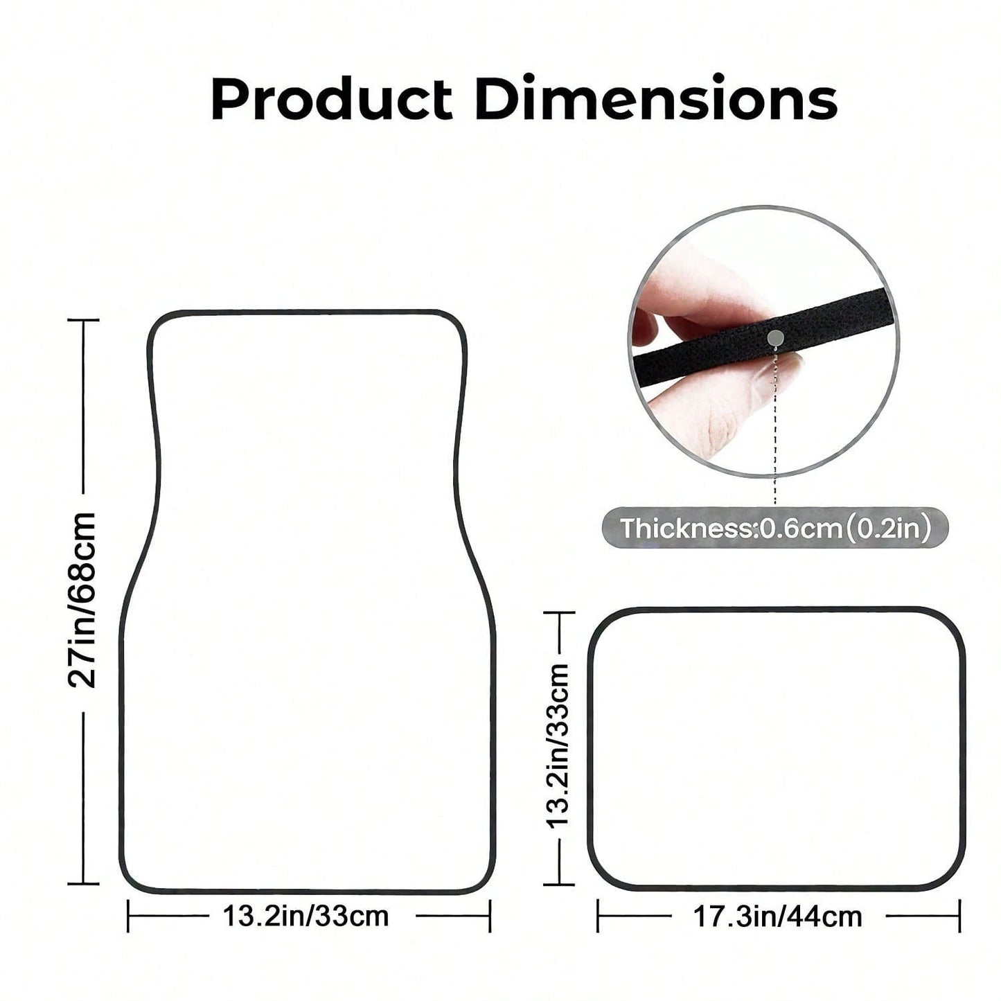 Black Cow Pattern Car Floor Mats, Universal Rubber Car Mats, Black Car Decoration, Complete Set Of 4 Car Floor Mats For Cars,, SUVs, And Trucks