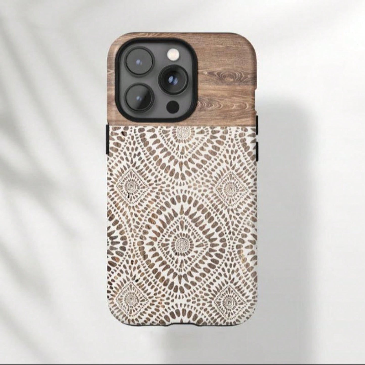 Boho Style Lace Pattern Phone Case, Fashionable Phone Protector Cover, Phone Accessories Compatible With IPhone 11 12 13 14 15 Pro Max, Casing