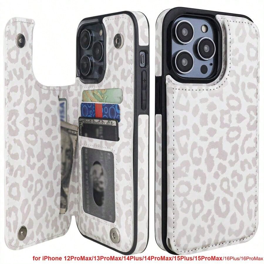 Compatible With Iphone 12ProMax/13ProMax/14Plus/14ProMax/15Plus/15ProMax/16Plus/16ProMax Case Wallet With Card Holder, Floral Flower Pattern Back Flip