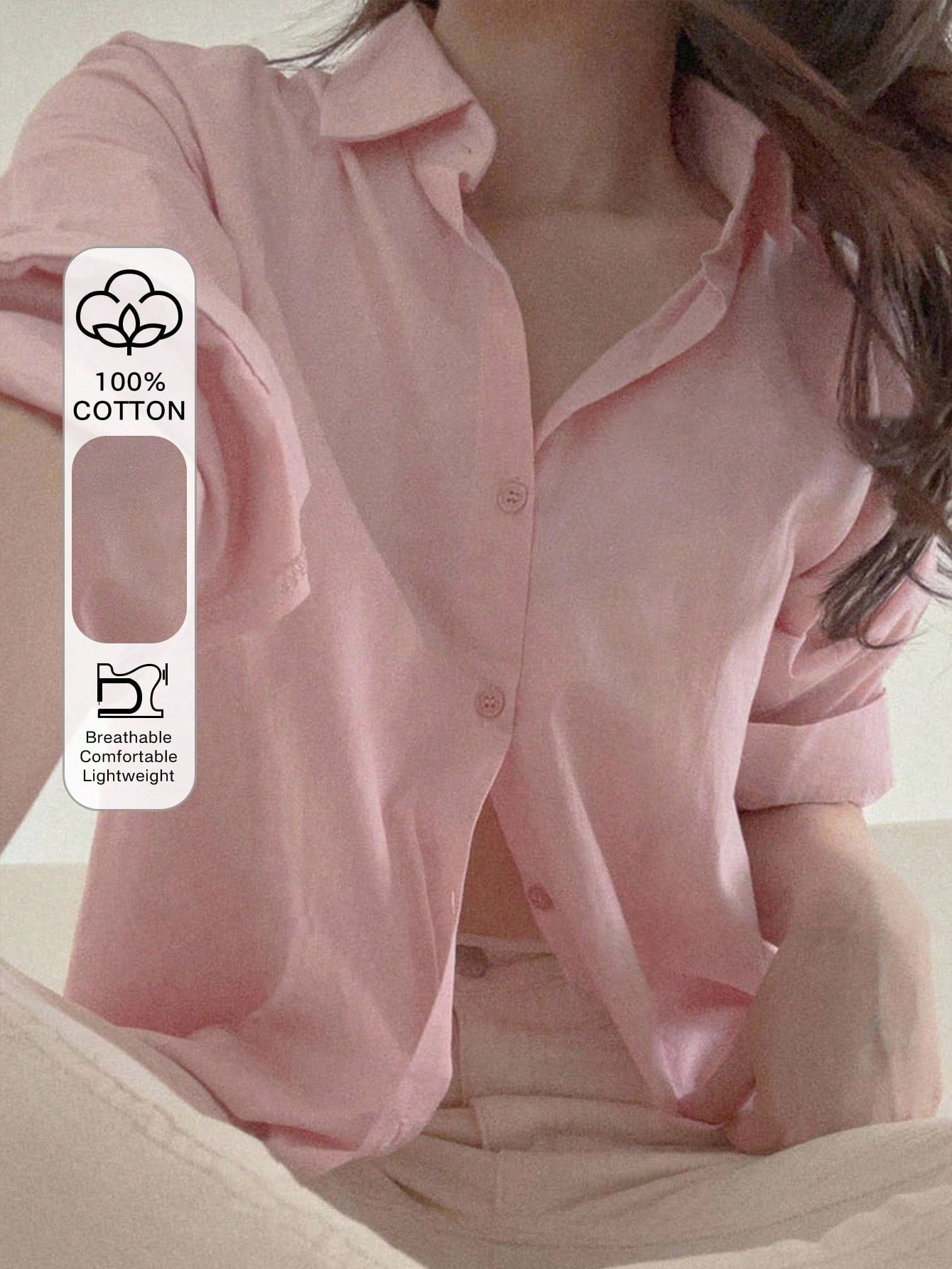 DAZY Women's Loose Casual Versatile Solid Color Blouse,Fall Clothes Long Sleeve Top