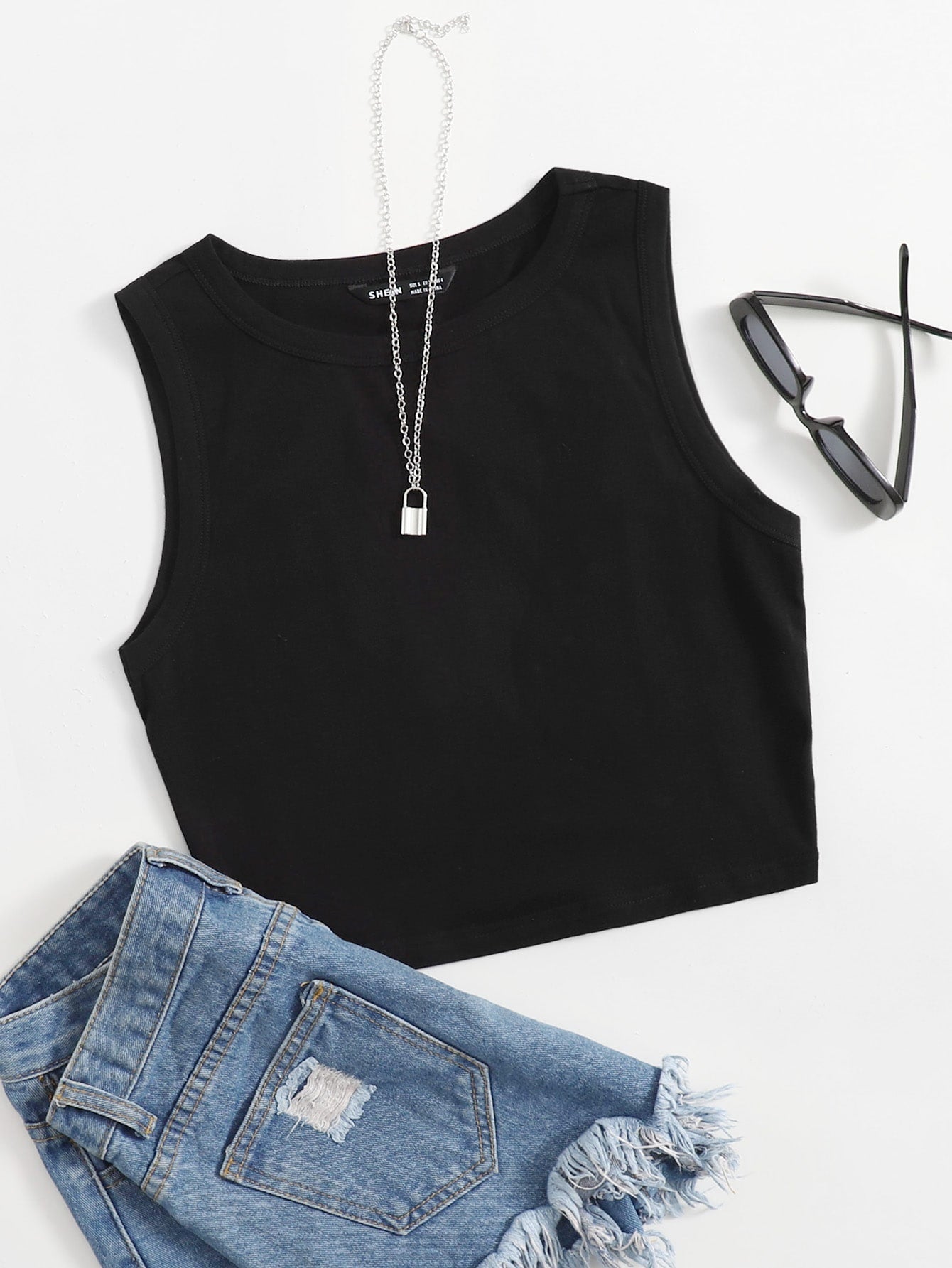 EZwear Women Summer Casual Solid Crop Tank Top