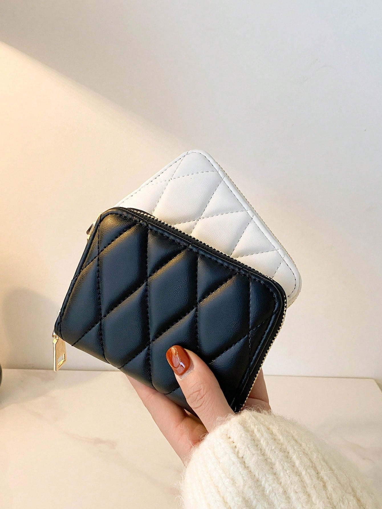 Fashionable Rhombus Versatile Women Wallet, Clutch, Business Card Holder, Y2K Punk Coin Purse, Embroidered Wallet, Multi-Functional Multi-Card Wallet, Short Wallet, Office, Travel, Holiday, Fashion, R