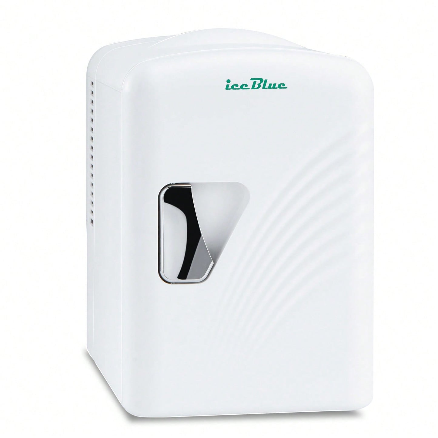 iceBlue 4L Deluxe Portable Mini Fridge- Skincare Fridge With Heating And Refrigeration Functions That Can Hold Up To Six 12-Ounce Cans, Available In Pink And White.