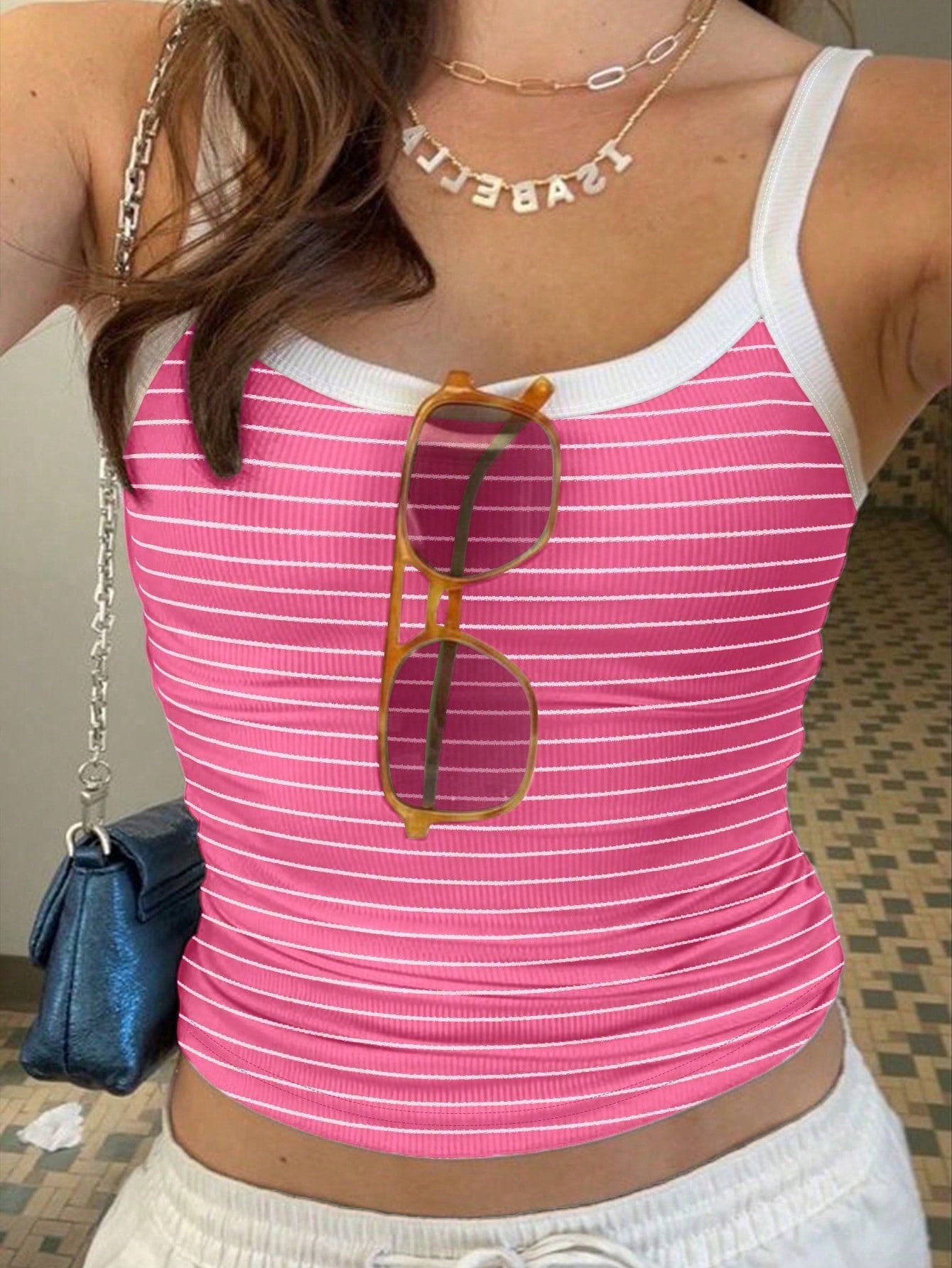 INAWLY Striped Camisole Women's Summer Casual Tank Top Graphic Tees Women Tops
