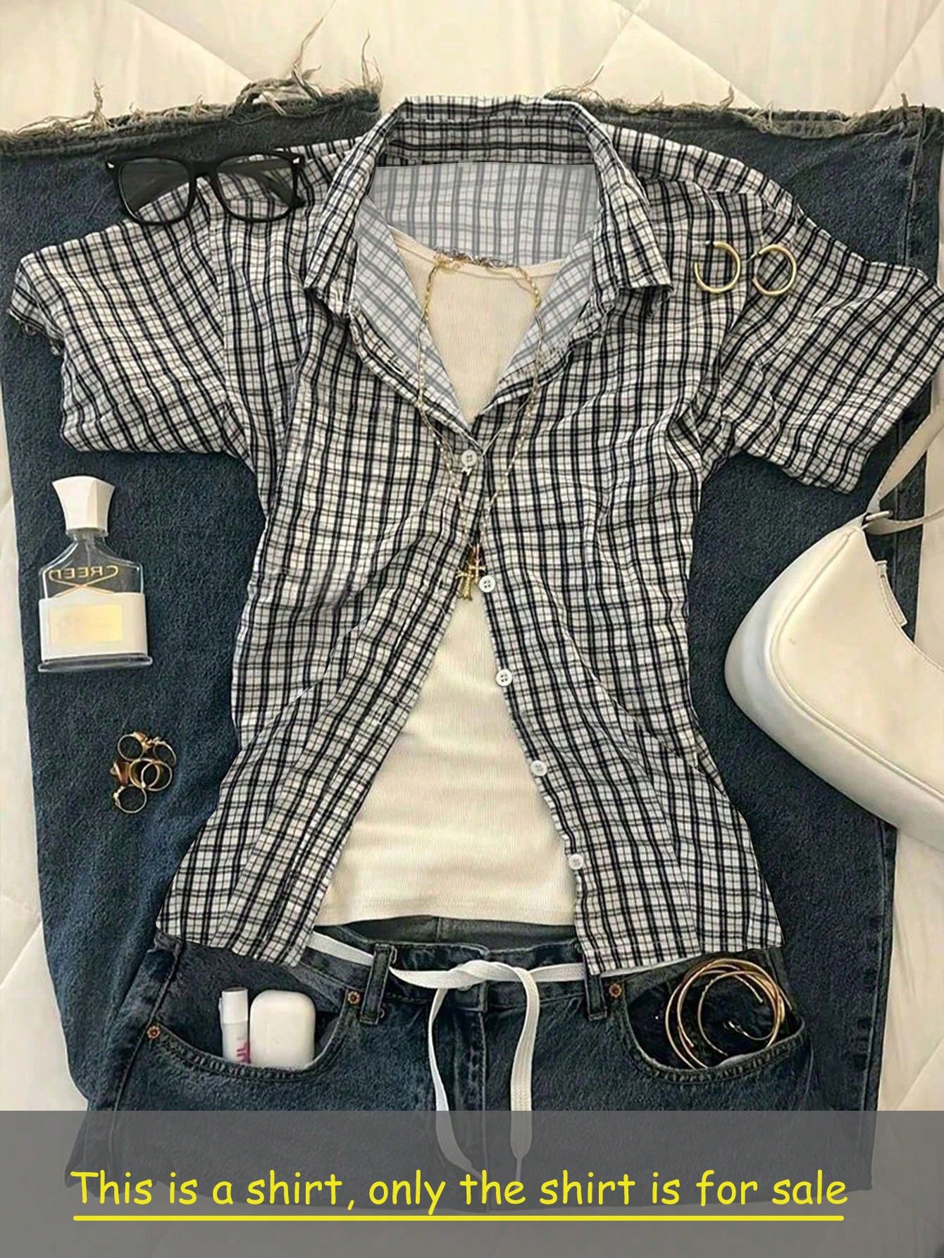 IslaSuriya Women's Casual Comfortable Shirt/ Fashion Plaid & Striped Color-Block Single-Buckle Shirt/ Casual Style/ Daily Wear/ Summer