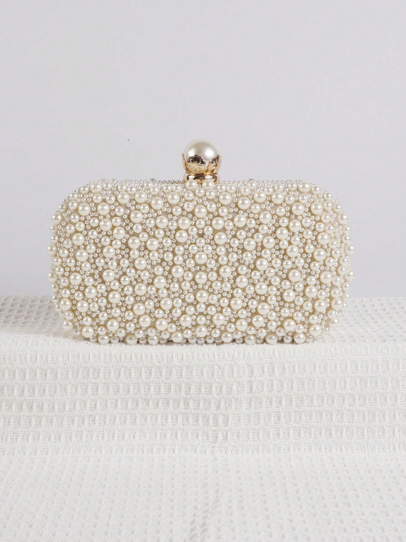 Mini Reversible Faux Pearl Beaded Clutch Bag Handbag With Shoulder Strap, Party Bags,Bride, Wedding Items