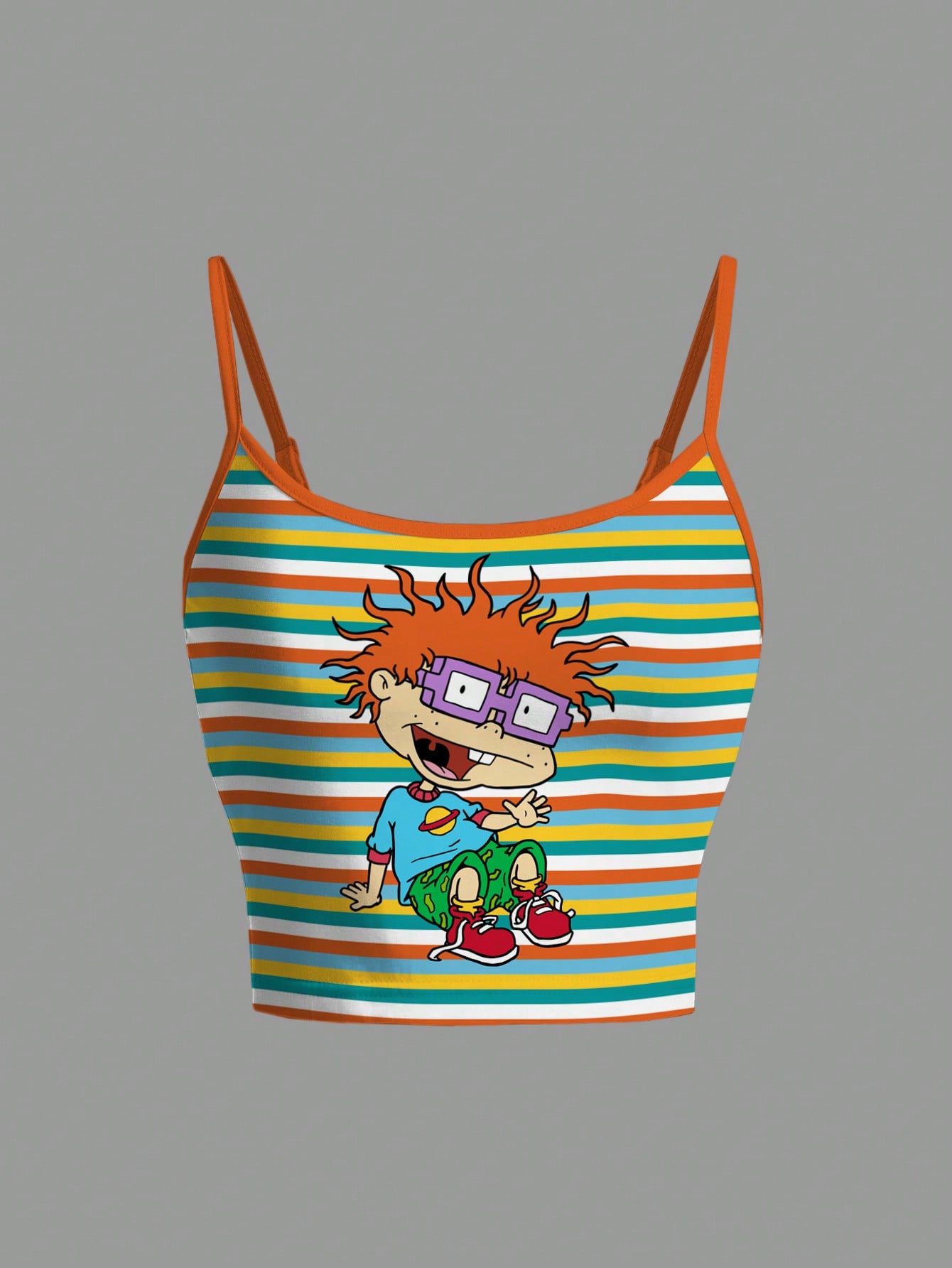 Nick 90s| Women's Cartoon Character & Striped Print Camisole