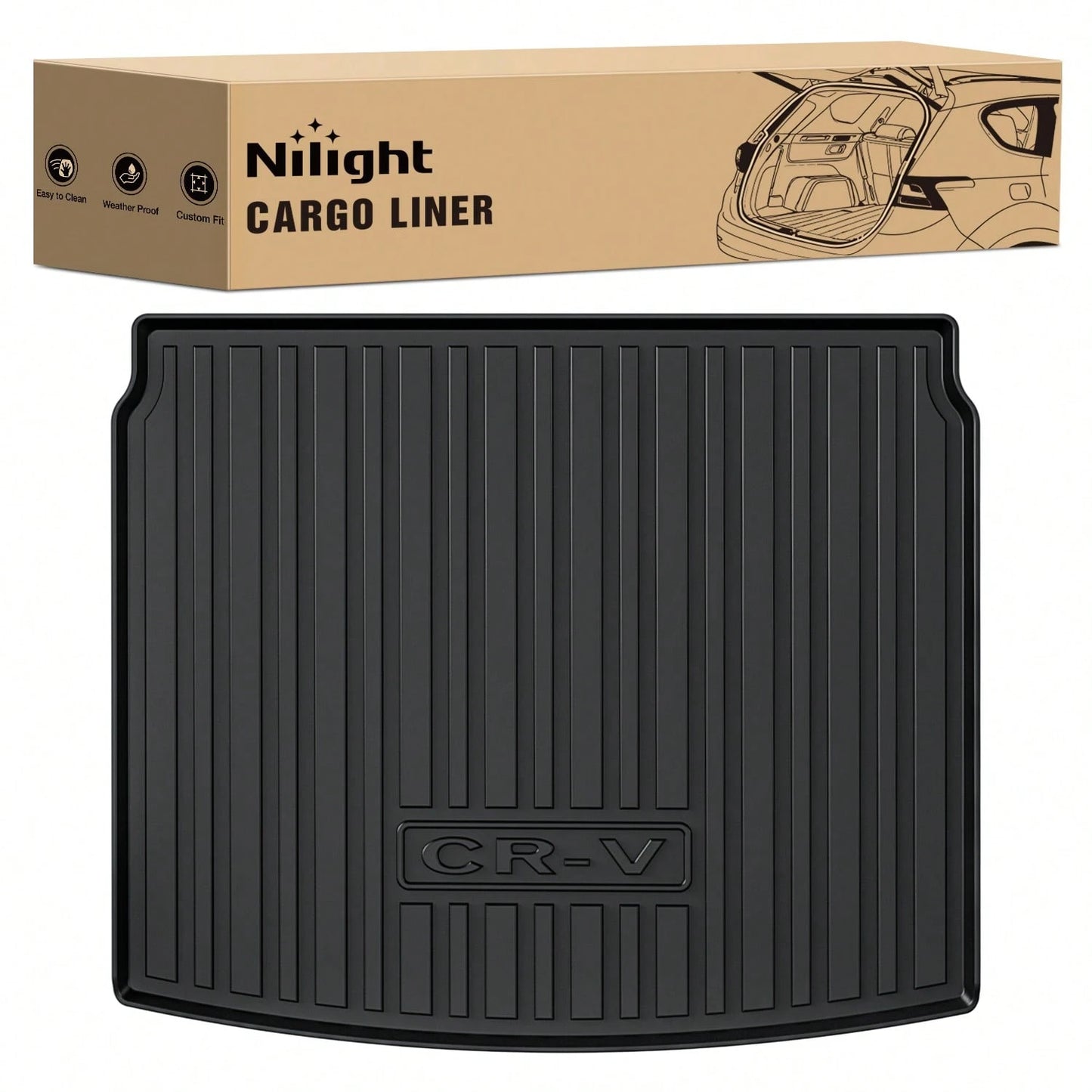 Nilight Cargo Mats Compatible With Jeep Compass 2017 2018 2019 2020 2021 2022 2023 2024 2025,All Weather Protection Heavy Duty Cargo Liners