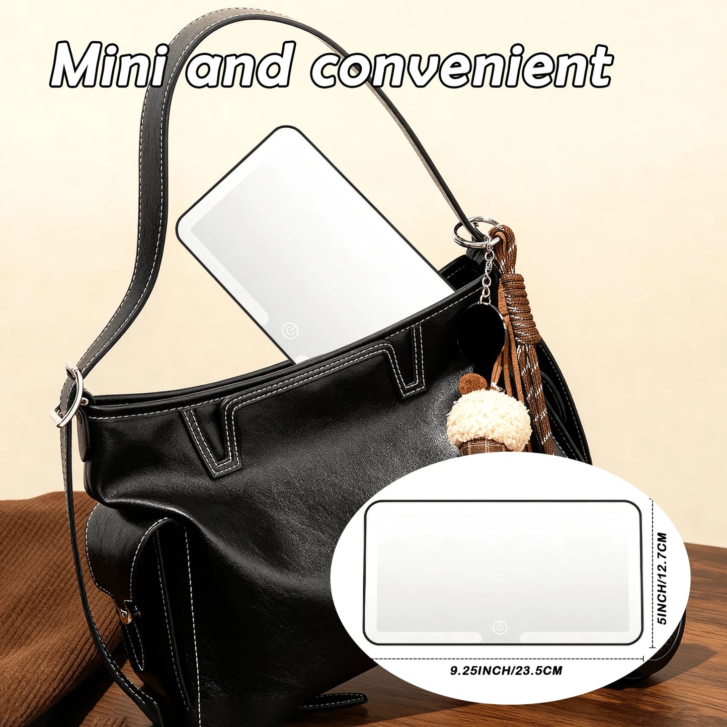 One Upgraded Ultra-Thin Car Sun Visor Vanity Mirror, Rechargeable, With 3 Light Modes And LED, Suitable For Cars, Trucks, And SUVs, Black Exterior, A Great Car Mirror Gift For Ladies.
