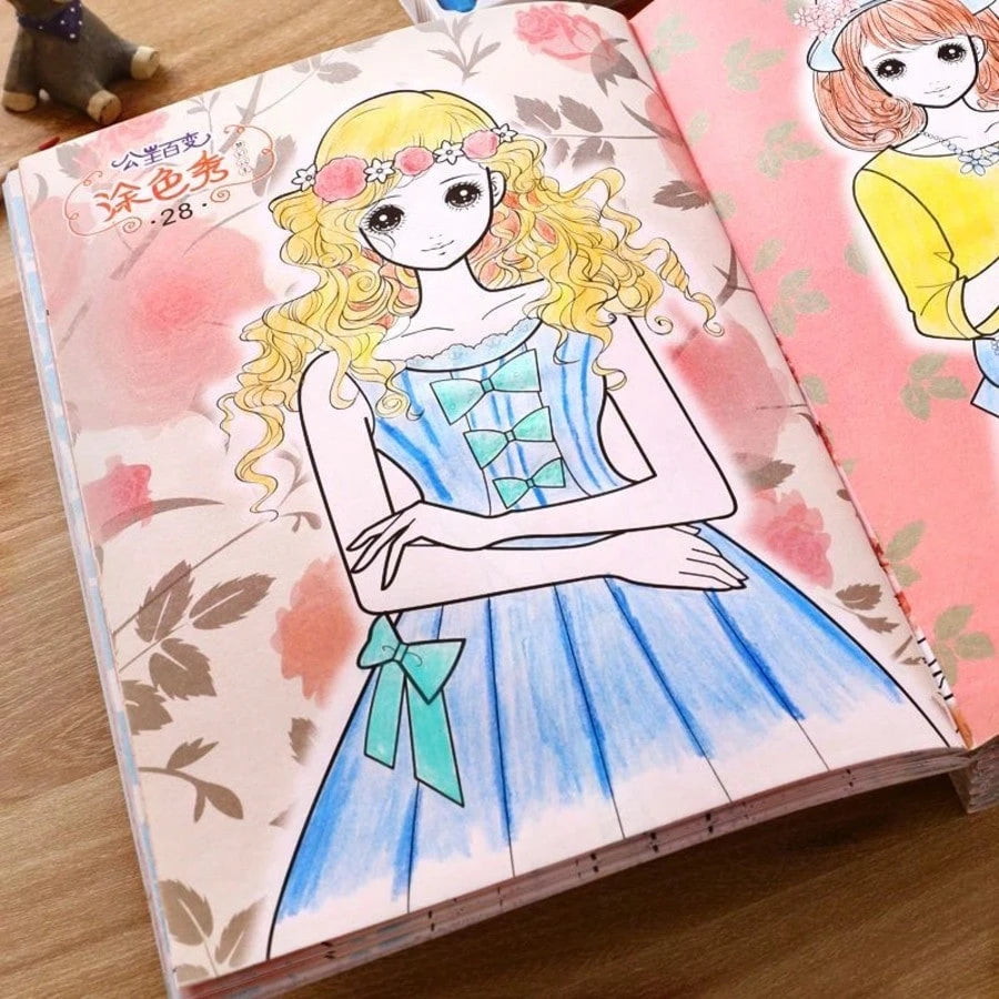 Princess Dress-Up Coloring Book For Girls Ages 3+, 32 Pages, Art Craft Kit, Paper Material, Youngsters'S Drawing And Graffiti Book, Ideal Birthday, Festival, Back To School Gift, Creative Activity Boo