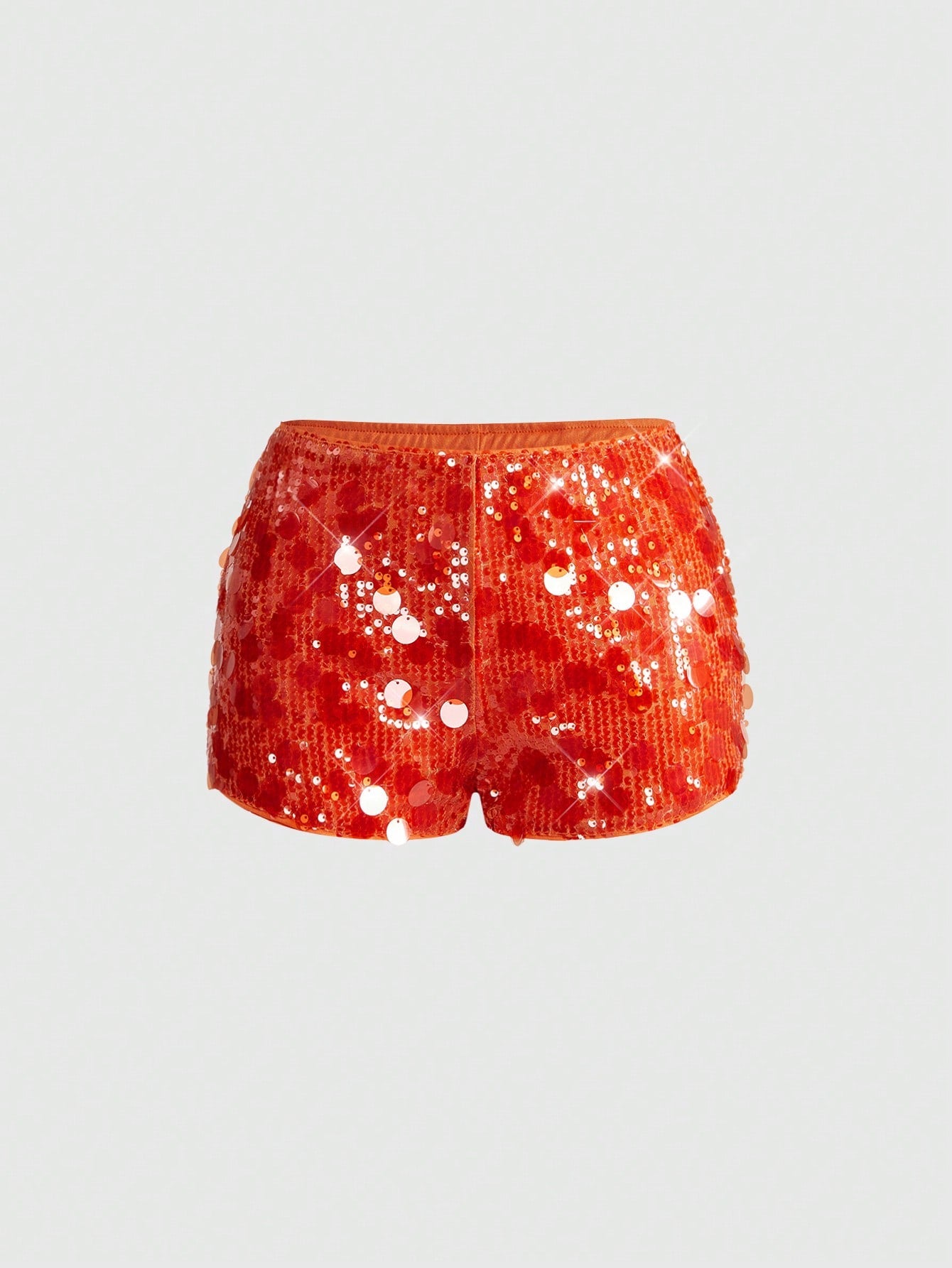 ROMWE Grunge Punk Spring/Summer Carnival Party Luxury Sequin Women's Sexy Super Low Waist Glitter Sequin Mini Shorts, Suitable For Summer Beach, Graduation, Easter, Concert, Nashville Vacation, Prom