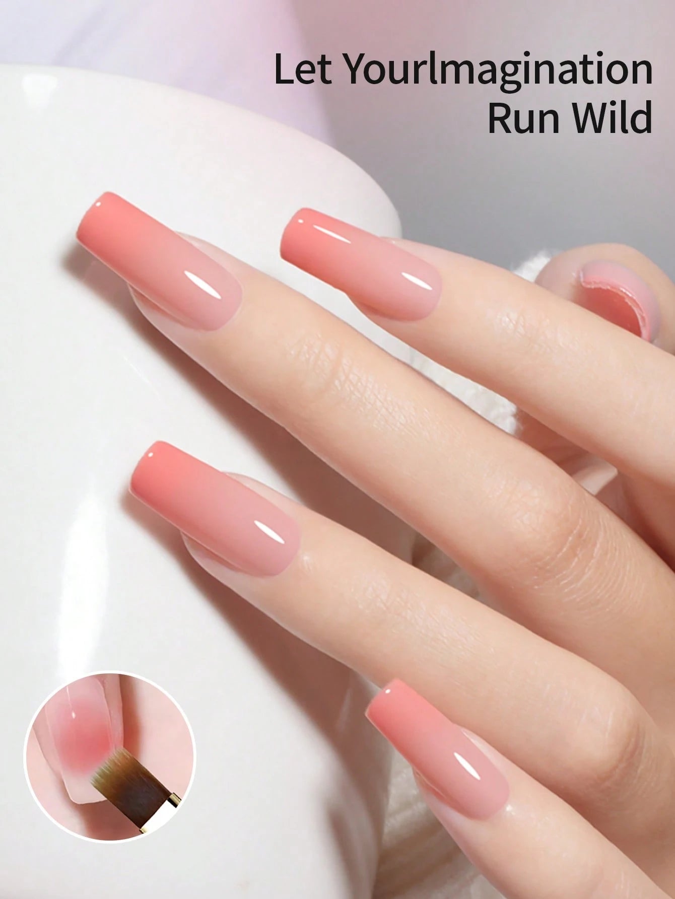 RS NAIL RSNAIL Ombre Nail Art Brush Wider&Soft Bristles Gradient Brush With Comfortable Acrylic Handle Easy To Operate Smooth Durable Material Manicure Gel Nail Painting Brush DIY Tool Perfect For Beg