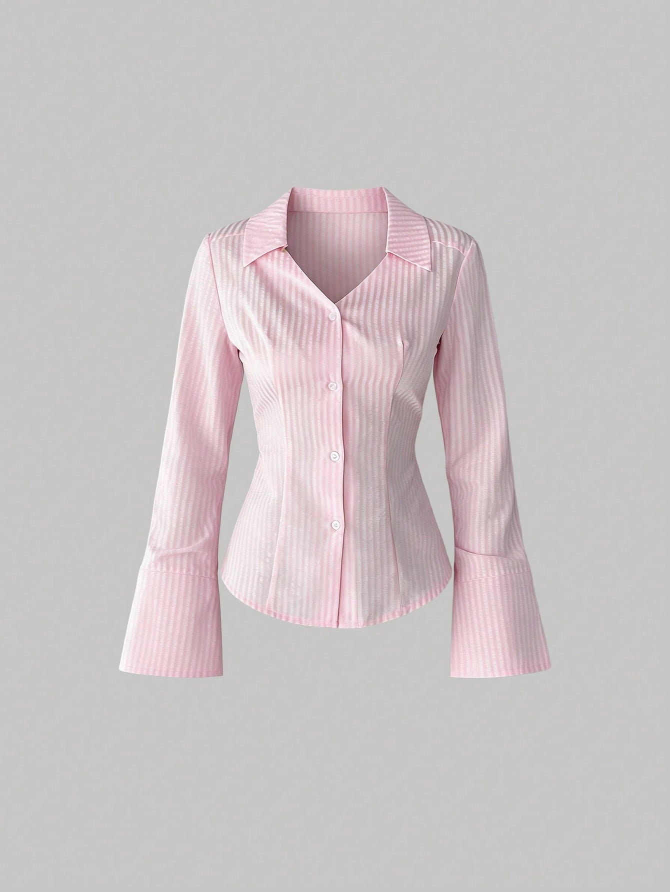 Sweetra Women Striped Print Front Button Casual Long Sleeve Shirt,Long Sleeve Tops Fall Cloth For Women