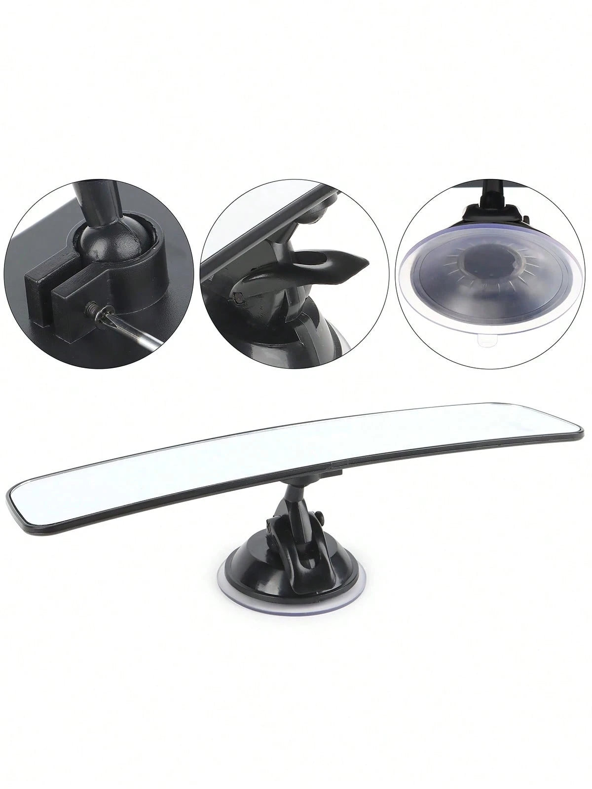 Universal Car Truck Interior Rear View Mirror Wide Suction Cup Mirror Adjustable