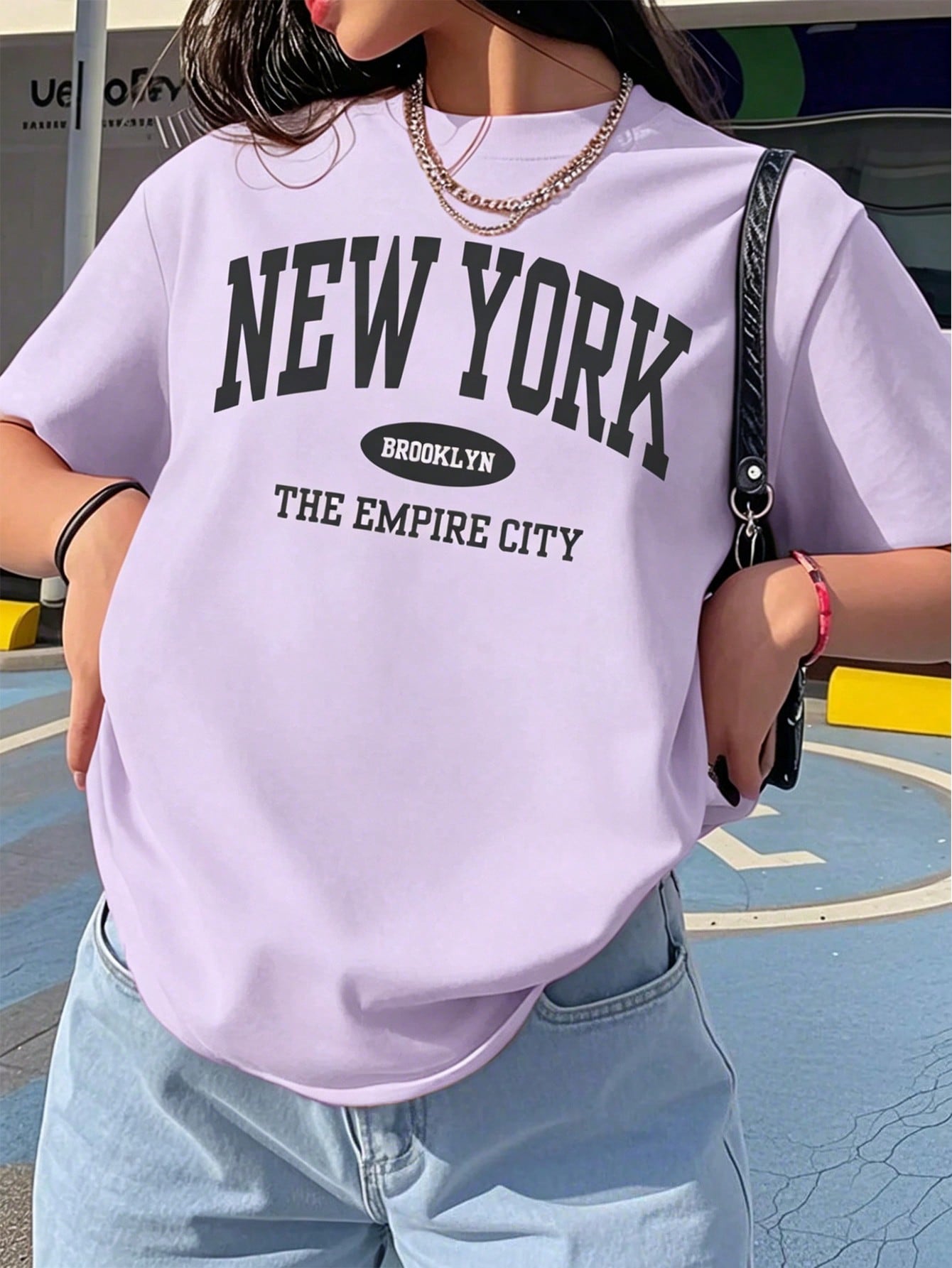 Women's Round Neck Short Sleeve T-Shirt, Summer New Letter Print, Casual Loose Versatile Top, Fashion Daily Wear