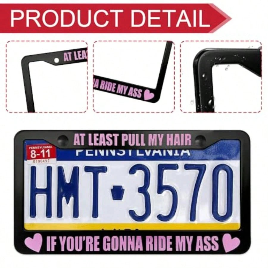 YDriver Pick Music License Plate Frame License Plate Cover Funny Aluminium Alloy Car Tag Holder Cover With 2 Holes Car Decoration Accories Auto Tag Protector For Most Vehicles 011