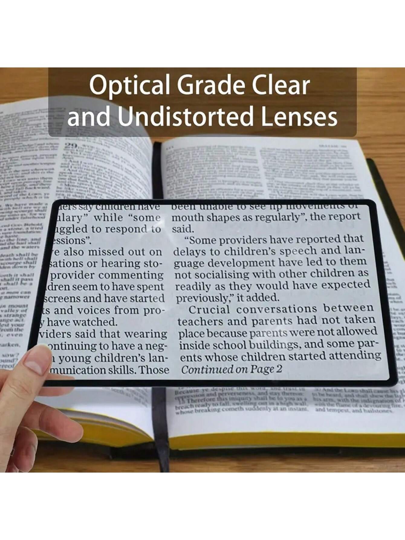 1/2/3/4/5pcs A4 Full Page 3X Magnifier Glasses, Designed For Elderly- Effectively Assist Seniors In Reading