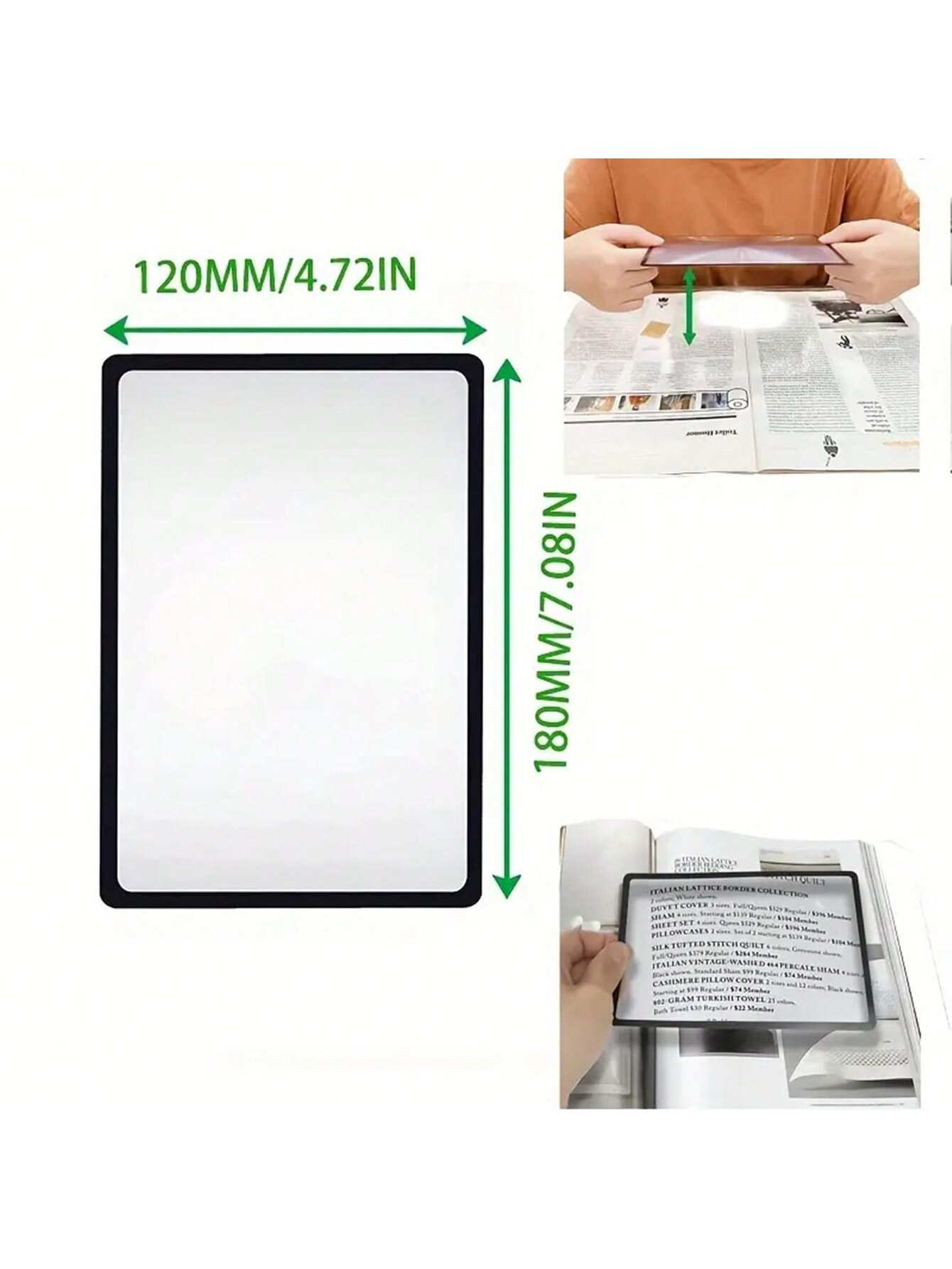 1/2/3/4/5pcs A4 Full Page 3X Magnifier Glasses, Designed For Elderly- Effectively Assist Seniors In Reading