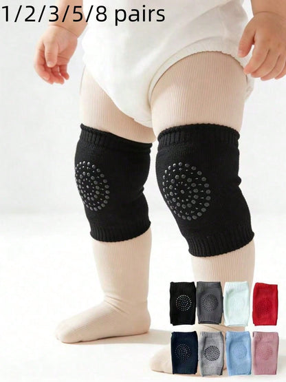 1/2/3/5/8 Pairs Baby Crawling And Walking Knee Pads, Unisex, Mixed Colors Available, Non-Slip Indoor And Outdoor Knee Protector Sleeves, Baby Supplies
