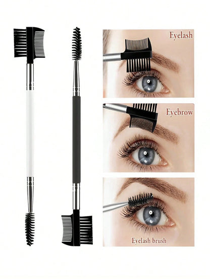 1/2/3/5PCS 3 Head Eyebrow Eyelash Shaper Eyelash Comb Double Head Brush Makeup Grooming Tool Cosmetic With 3 Different Spoolie Brushes For Separating Lashes, Eliminating Mascara Clumps, Grooming And S