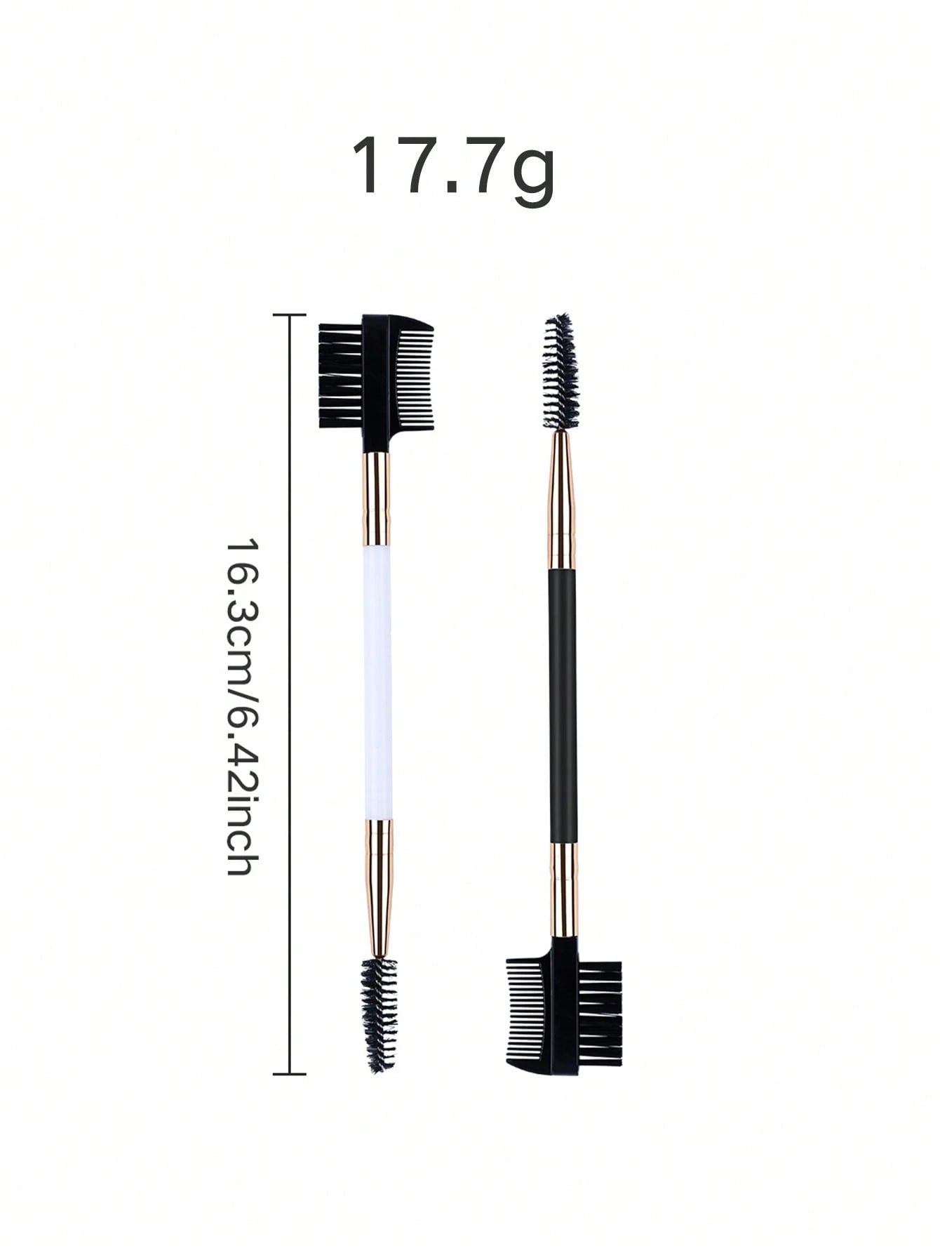 1/2/3/5PCS 3 Head Eyebrow Eyelash Shaper Eyelash Comb Double Head Brush Makeup Grooming Tool Cosmetic With 3 Different Spoolie Brushes For Separating Lashes, Eliminating Mascara Clumps, Grooming And S