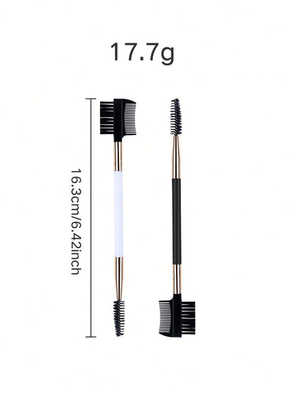 1/2/3/5PCS 3 Head Eyebrow Eyelash Shaper Eyelash Comb Double Head Brush Makeup Grooming Tool Cosmetic With 3 Different Spoolie Brushes For Separating Lashes, Eliminating Mascara Clumps, Grooming And S