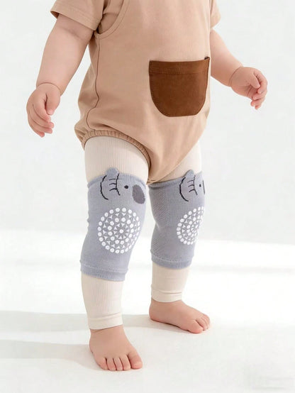 1/2/3/5pcs Baby Anti-Slip Knee Pads, Crawling Leg Protectors, Toddler Knee Covers, Dinosaur And Elephant Pattern, Suitable For Baby Walking