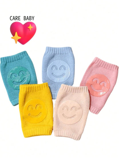 1/2/3/5pcs Baby Anti-Slip Knee Pads, Crawling Leg Protectors, Toddler Knee Covers, Dinosaur And Elephant Pattern, Suitable For Baby Walking