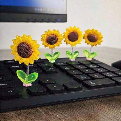 1/2/3pcs Cute Swinging Sunflower Car Decor, Healing Flower Decor For Car Dashboard/Rearview Mirror, Car Accessories, Car Decoration, Women's Car Accessories, Car Stickers, Car Interior Accessories, Ac