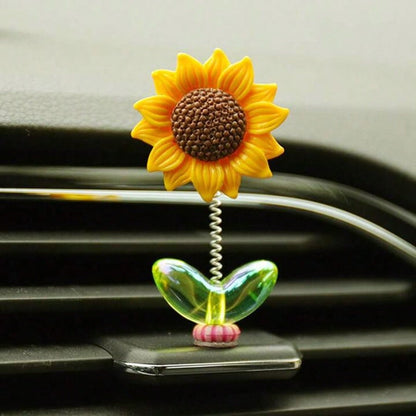 1/2/3pcs Cute Swinging Sunflower Car Decor, Healing Flower Decor For Car Dashboard/Rearview Mirror, Car Accessories, Car Decoration, Women's Car Accessories, Car Stickers, Car Interior Accessories, Ac