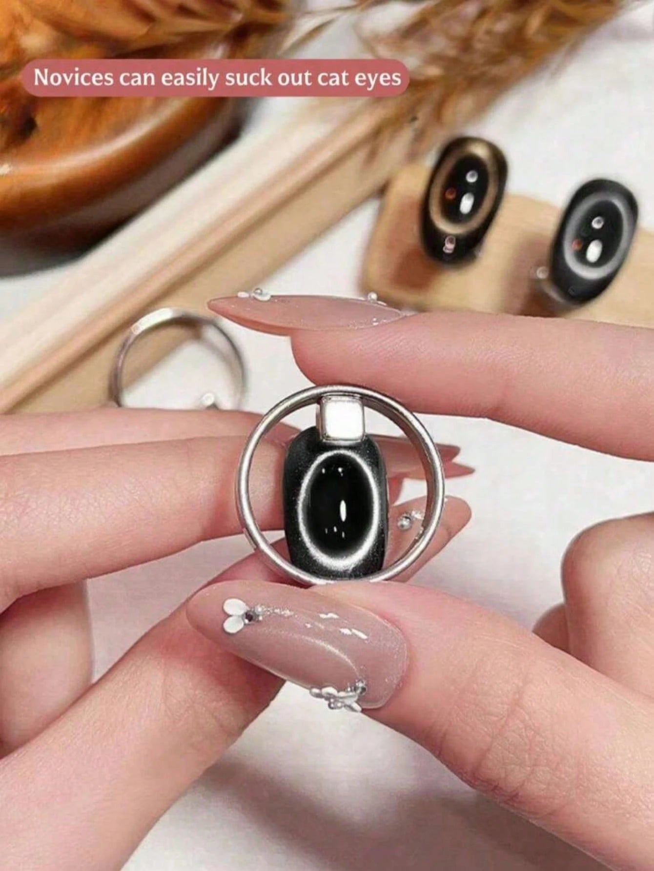 1/2/3pcs Magnetic Cat Eye Nail Polish Set, Multi-Functional Strong Magnetic Cat Eye Gel Nail Polish, Ring Steel Ball Combination Design, Super Strong Adhesion, Suitable For Beginners Nail Art Tools