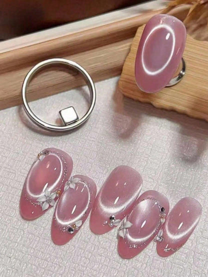 1/2/3pcs Magnetic Cat Eye Nail Polish Set, Multi-Functional Strong Magnetic Cat Eye Gel Nail Polish, Ring Steel Ball Combination Design, Super Strong Adhesion, Suitable For Beginners Nail Art Tools