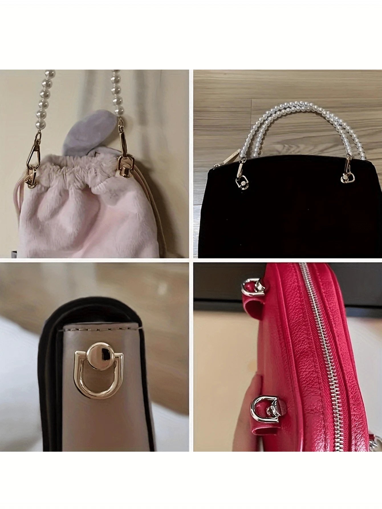 1/2/4/6pcs DIY Bag Accessories, Zinc Alloy Pacifier Buckle Set, Suitable For Handbags, Detachable DIY Accessories, With Screws, Suitable For Bags And Phone Cases