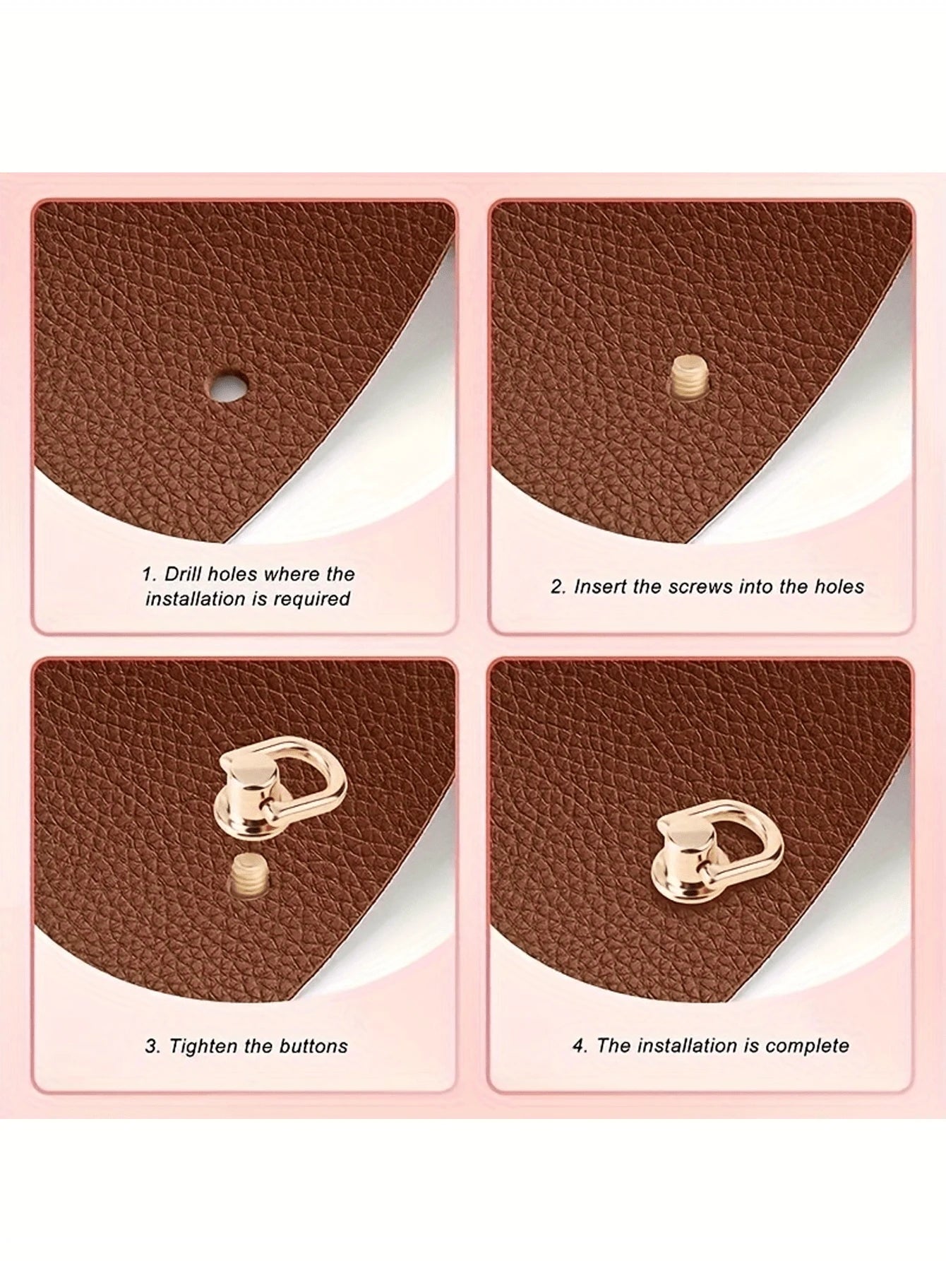 1/2/4/6pcs DIY Bag Accessories, Zinc Alloy Pacifier Buckle Set, Suitable For Handbags, Detachable DIY Accessories, With Screws, Suitable For Bags And Phone Cases