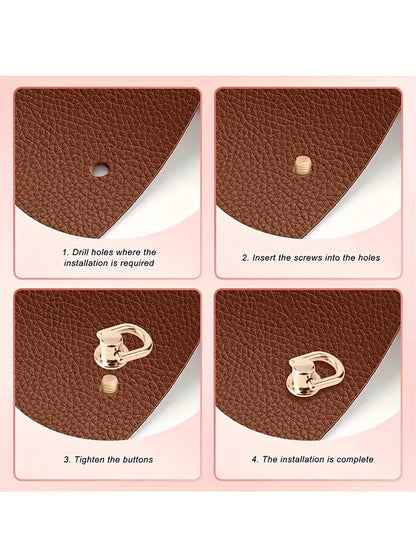 1/2/4/6pcs DIY Bag Accessories, Zinc Alloy Pacifier Buckle Set, Suitable For Handbags, Detachable DIY Accessories, With Screws, Suitable For Bags And Phone Cases