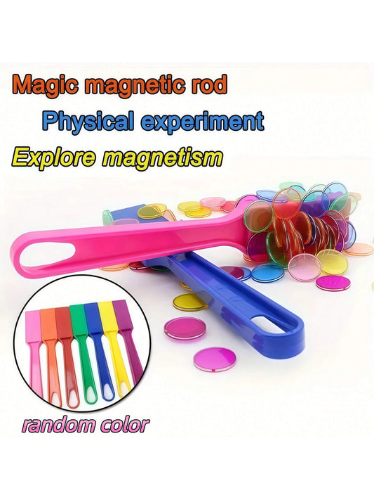 1/2/4pcs Magnetic Bingo Game Set, 100pcs Magnetic Round Discs (Random Colors), 7 Different Color Magnetic Wands, Suitable For Large Group Games, Family Nights, Sensory Activities