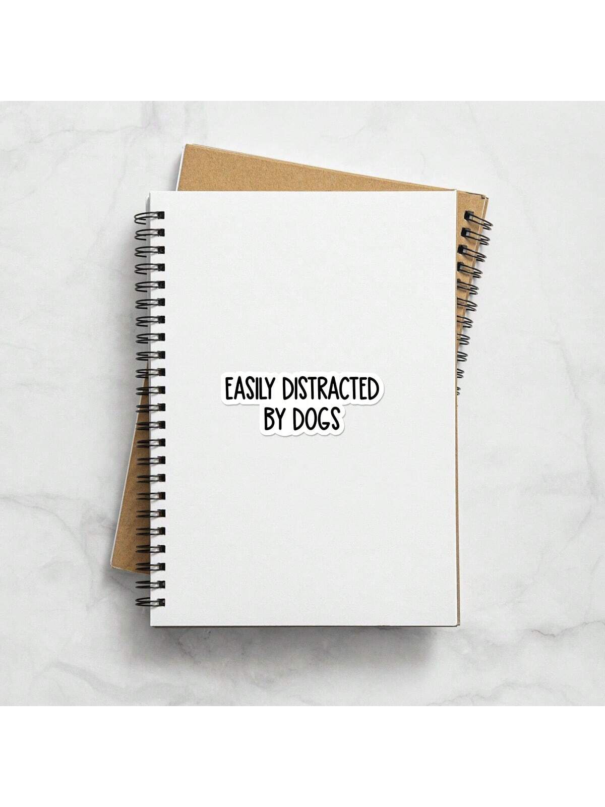 1/2/5pcs Easily Distracted By Dogs Sticker- Fun & Inspirational Decal For Laptops, Water Bottles, And Coffee Lovers, White Background With Black Text, Perfect For Pet Owners, Dog Accessories