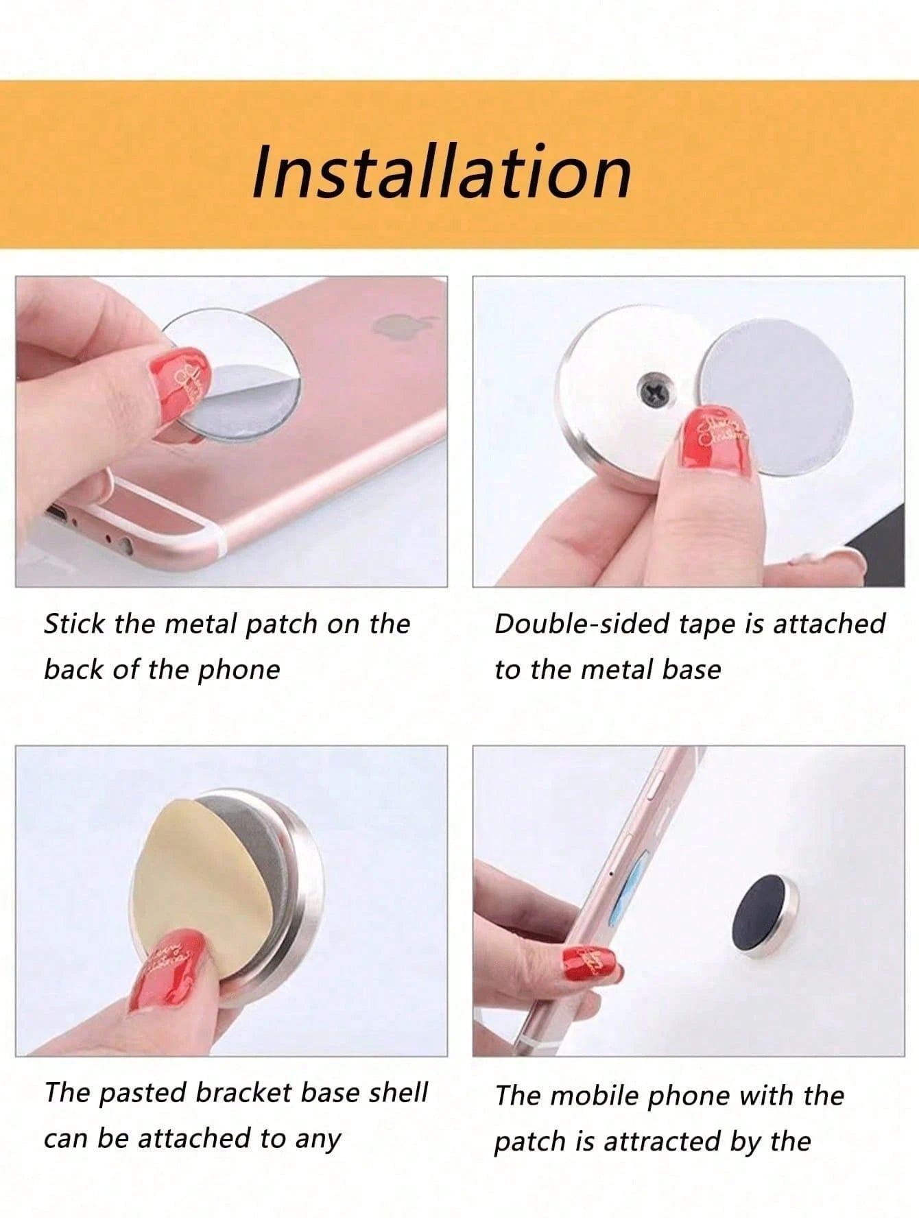 1/2pcs Car Round Magnetic Phone Holder, Strong Magnetic Adsorption For Car, Multi-Angle Adjustable, Dashboard Adhesive Installation, Convenient For Driving Navigation And Phone Calls, No Obstruction O