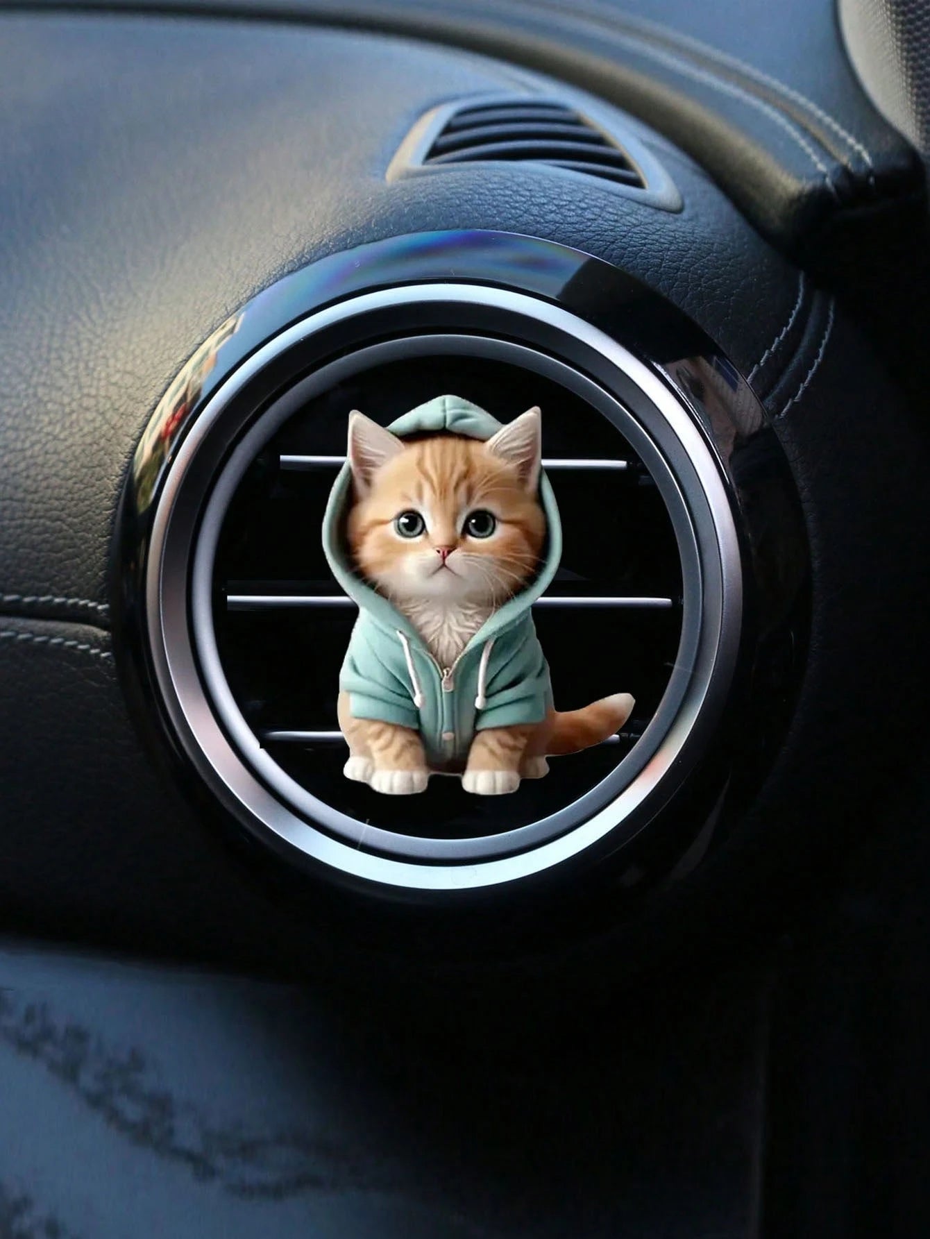 1/2pcs Cute Cat Acrylic 2D Flat Car Air Vent Clip Fragrance Diffuser, Personalized Cat Car Interior Decor Air Freshener Set