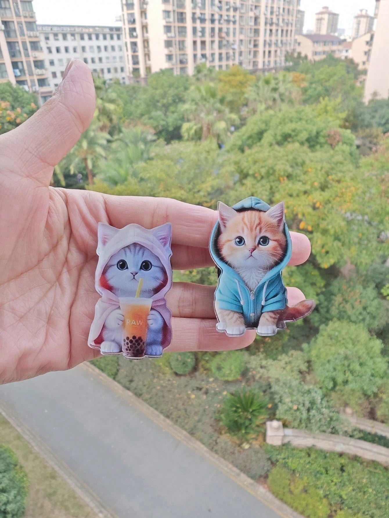 1/2pcs Cute Cat Acrylic 2D Flat Car Air Vent Clip Fragrance Diffuser, Personalized Cat Car Interior Decor Air Freshener Set