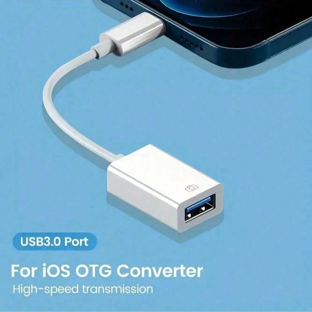 1-2pcs Unisex 2-In-1 Card Reader & Charging Adapter, Anti-Fold Wear-Resistant Durable, Plug & Play Instant Connection, Stable Charging No Pop-Up, High-Speed Transfer No Lag, Type-C To IOS Charging Car