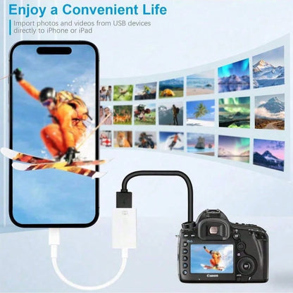 1-2pcs Unisex 2-In-1 Card Reader & Charging Adapter, Anti-Fold Wear-Resistant Durable, Plug & Play Instant Connection, Stable Charging No Pop-Up, High-Speed Transfer No Lag, Type-C To IOS Charging Car