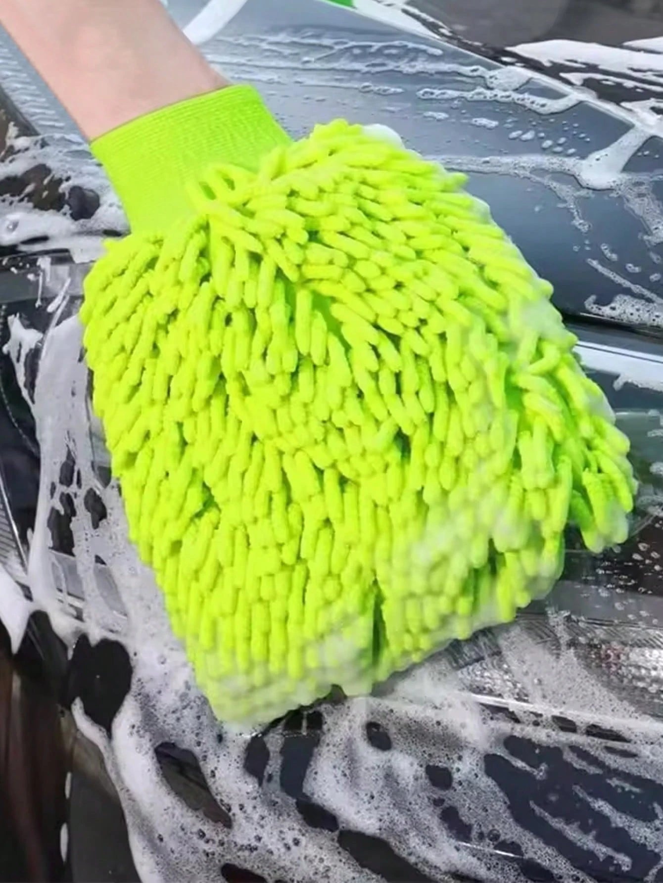 1/3/5pcs Chenille Coral Fleece Gloves, Car Washing Towel, Squeegee, Car Cleaning Accessories