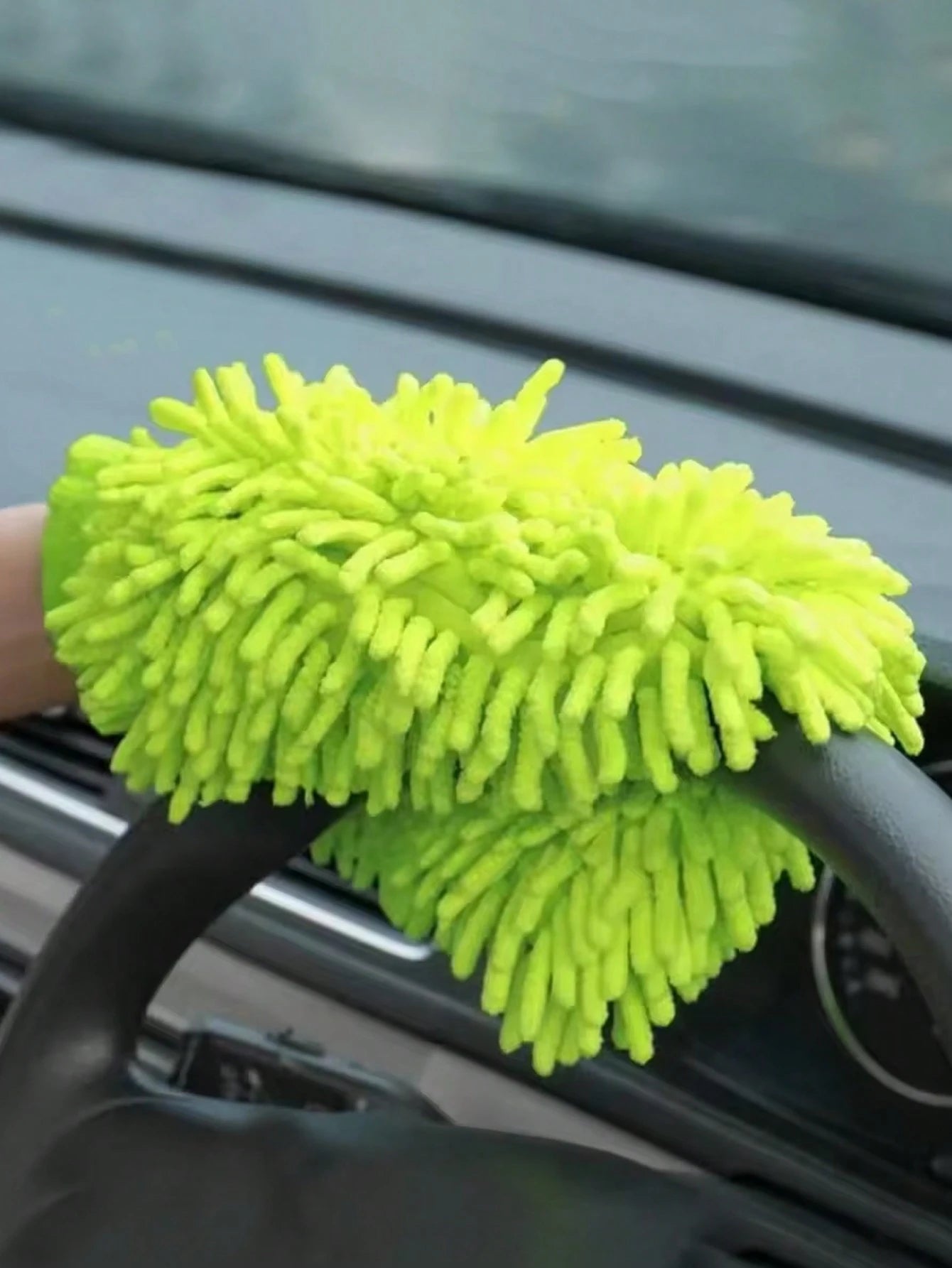 1/3/5pcs Chenille Coral Fleece Gloves, Car Washing Towel, Squeegee, Car Cleaning Accessories